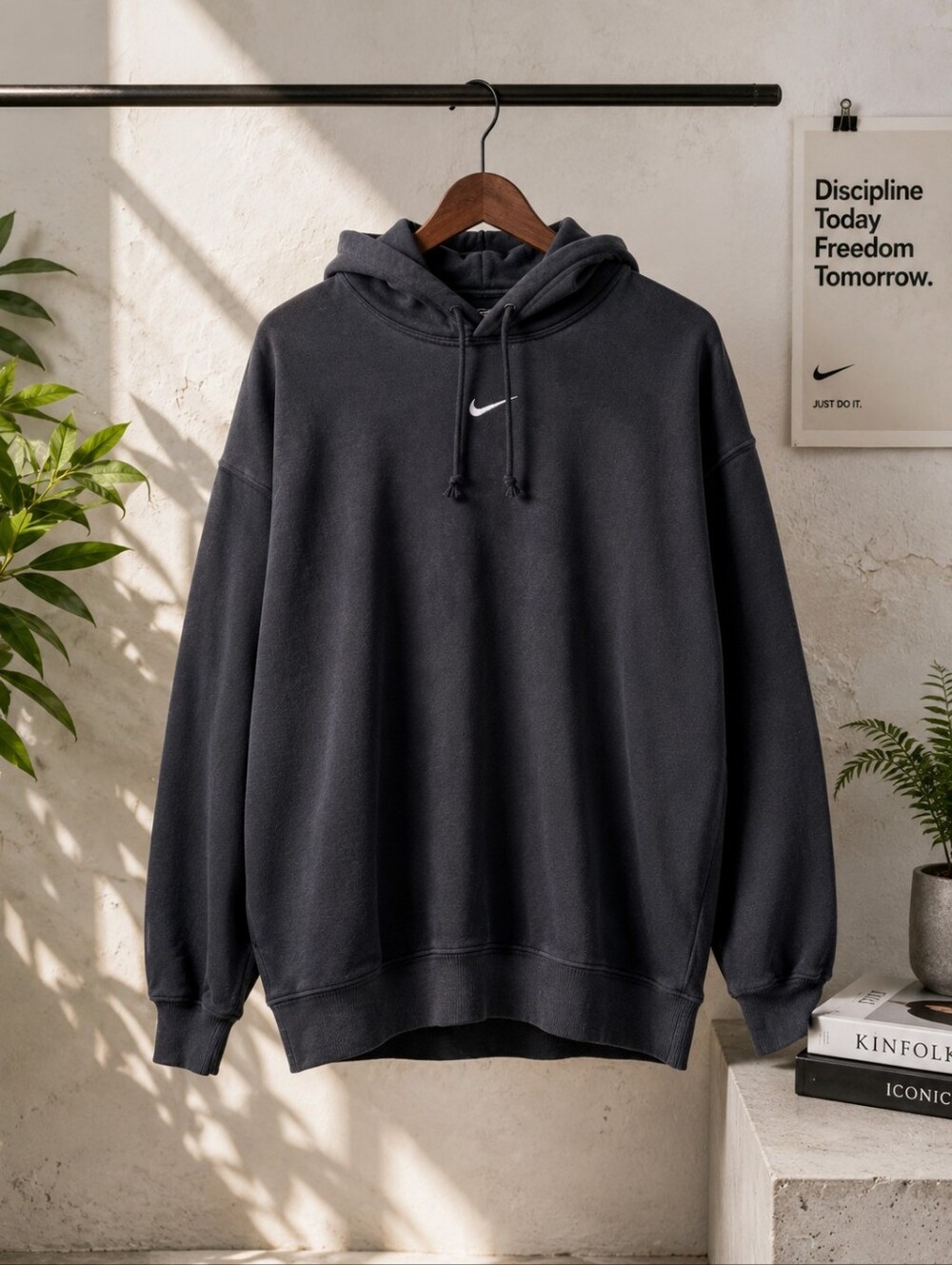 Nike Men's Charcoal Pullover Hoodie Size Medium